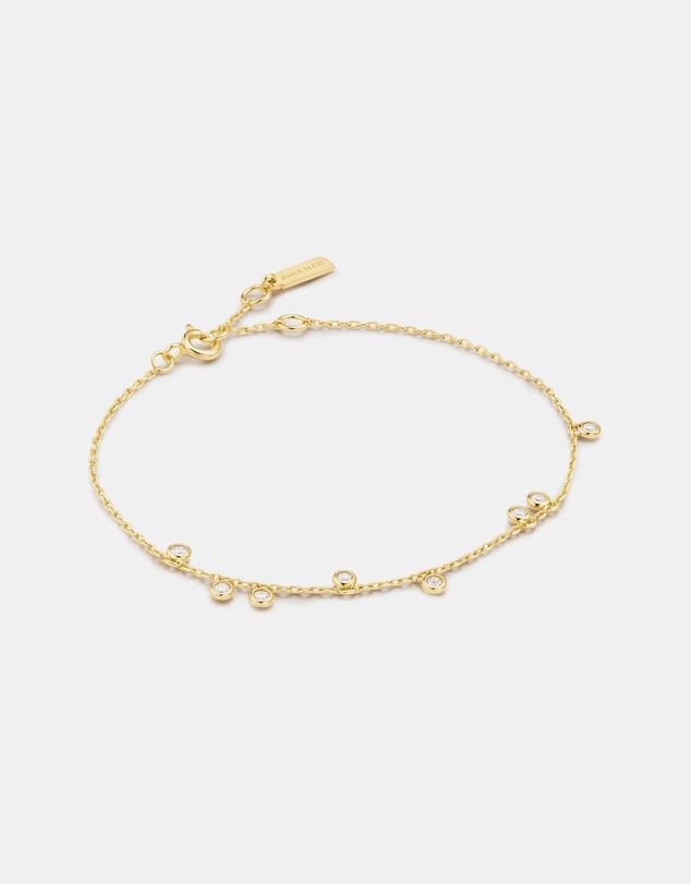 Ania Haie - Gold Bezel-Set Droplet Station Bracelet