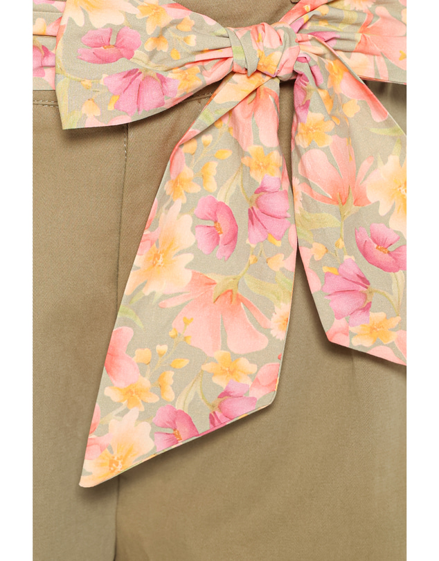 Petal & Pup - Davey Scarf Tie Shorts - Olive Green