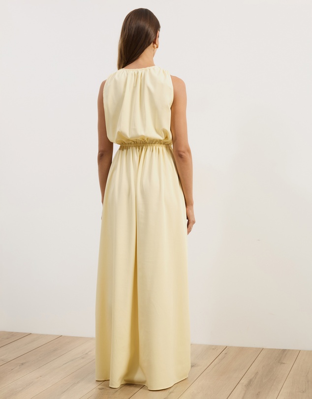 Atmos&Here - Cleo V-Neck Cinched Waist Midi Dress