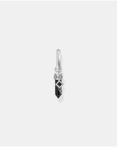 THOMAS SABO - Crystal Single Hoop Earring with Golden Blue Tiger's Eye