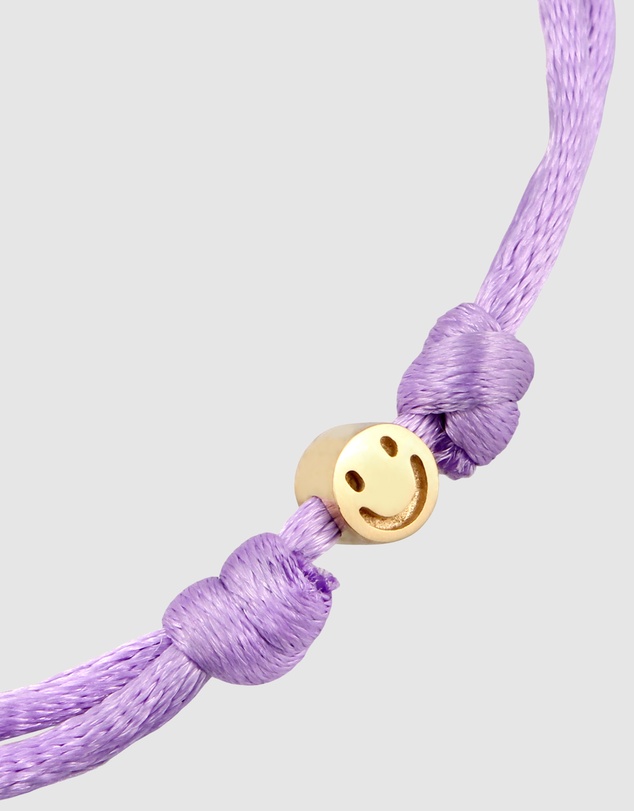 Elli Jewelry - Heart Charm Purple Satin Bracelet