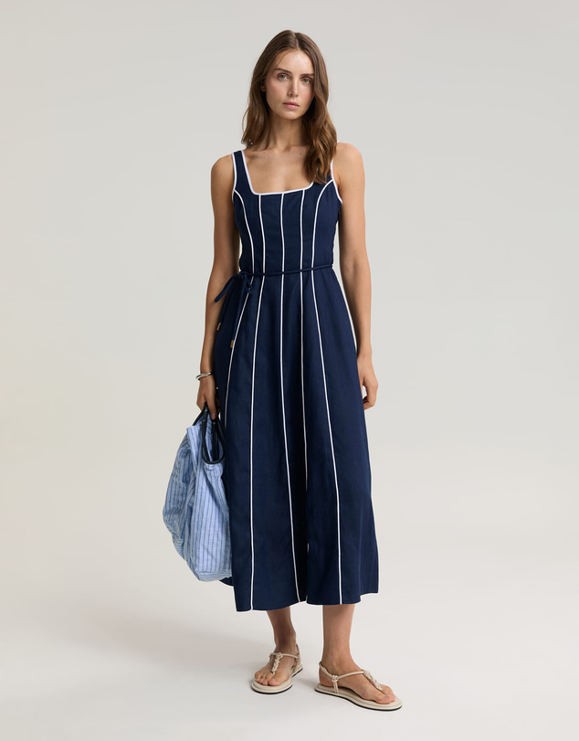 Sportscraft - Ivy Linen Piping Dress