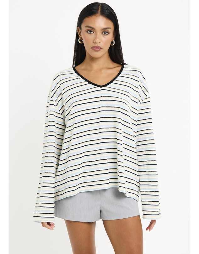 Subtitled - Julie Striped Long Sleeves Knit Jumper