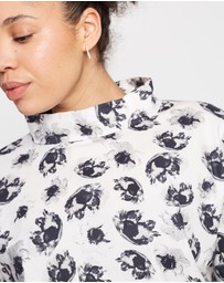 The Social Outfit - Monochrome Floral Roll Neck Top
