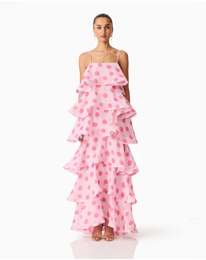Elliatt - Sola Polkadot Tiered Maxi Dress