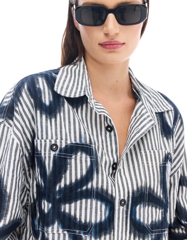 THE TALES - Floral Street Hand Spray Stripe Shirt