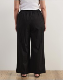 Atmos&Here Curvy - Elis Cotton Pants With Drawstring Detail At Waist