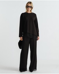 Decjuba - Sofia Lace Trim Long Sleeve Top