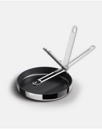 Joseph Joseph - Space Steel Non-stick Stainless-steel Frying Pan with Folding Handle - 24cm