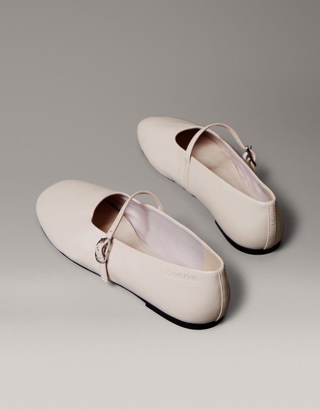 Calvin Klein - Leather Square Toe Ballerinas
