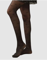 High Heel Jungle - Love Velvet Flocking Premium Tights
