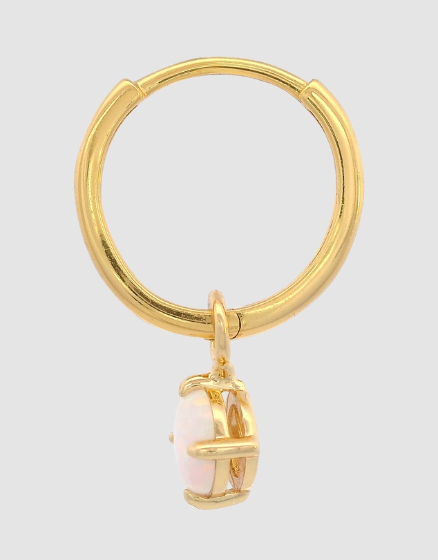 Georgini - GEORGINI WISTERIA CREATED OPAL DANGLE HOOP EARRINGS GOLD