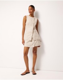 AERE - Linen Mini Wrap Skirt