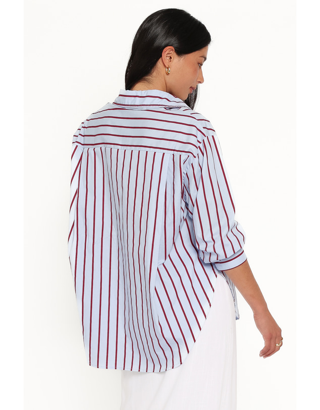 Petal & Pup - Adam Stripe Shirt - Blue Stripe