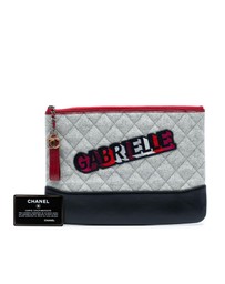 Pre-Loved by Azura Reborn - Pre-Loved Medium Quilted Wool and Calfskin Gabrielle O Case Clutch