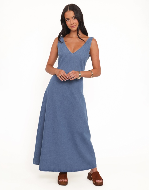 Petal & Pup - Odelia Denim Maxi Dress - Indigo