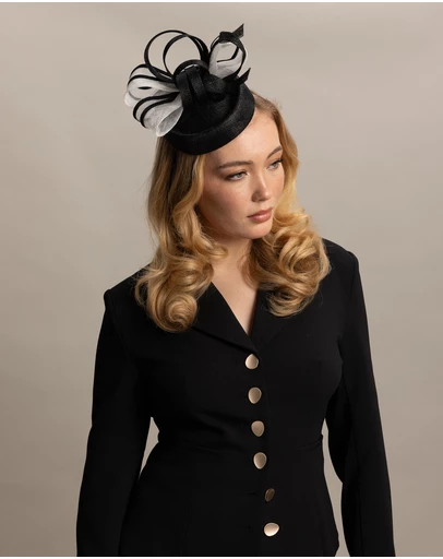 Morgan & Taylor - Nella Fascinator in Black & White