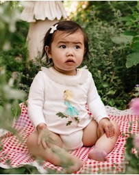 Fleur Harris - 'Silky the Fairy' Frill Bodysuit in Cream