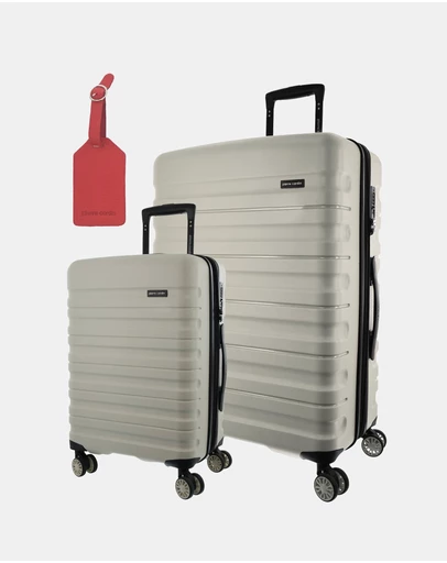 Pierre Cardin - Pierre Cardin Grande Hard Shell Large and Cabin 2-Piece Set + Assorted Luggage Tag