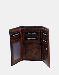 Pierre Cardin - Pierre Cardin Leather Rustic Flat Wallet