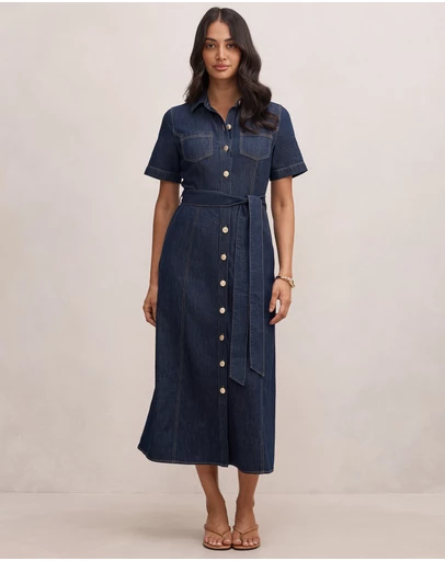 Forever New - Millie Denim Midi Shirt Dress