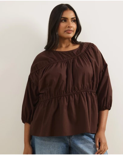Atmos&Here Curvy - Cressida Smock Top