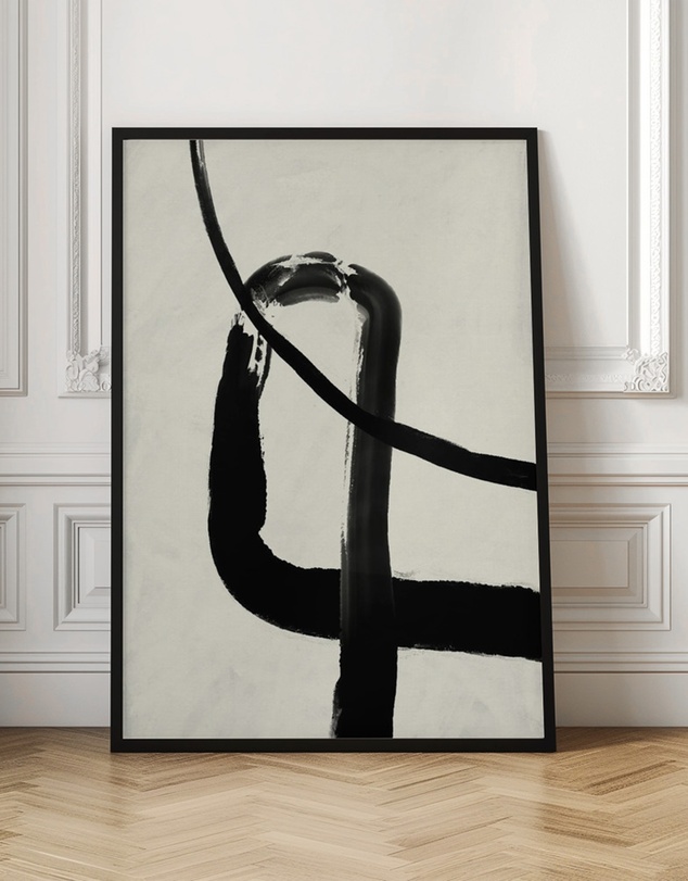 Olive et Oriel - Black Strokes No 5 by Treechild Art Print