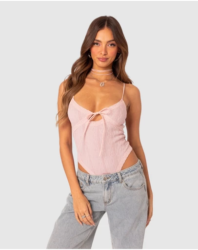 EDIKTED - Lacey knit cut out bodysuit