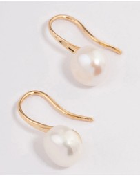 Lovisa - Gold Plated Freshwater Pearl Small Hook Drop Earrings