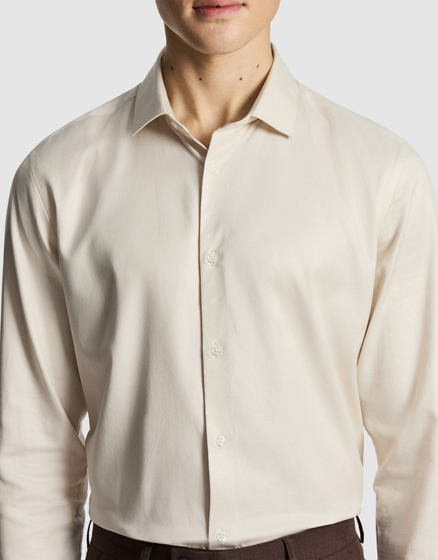 yd. - Clubman Pure Cotton Twill Slim Fit Dress Shirt