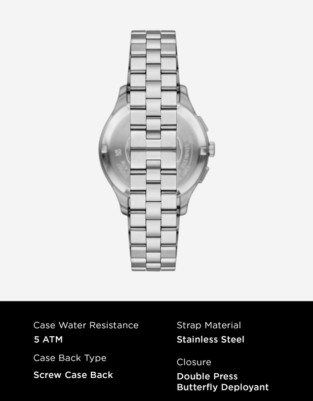 Emporio Armani - Silver Tone Chronograph Watch