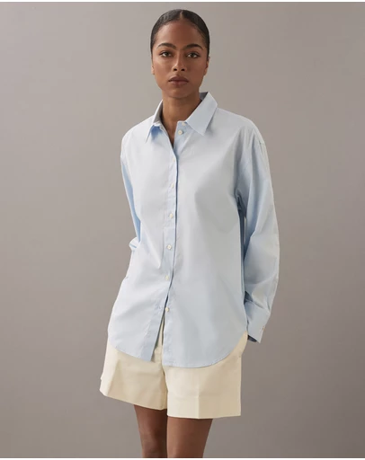 Calvin Klein - Cotton Poplin Stretch Relaxed Shirt