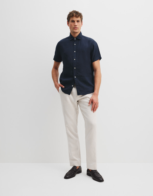Country Road - Organically Grown Linen Regular Fit Short Sleeve Shirt