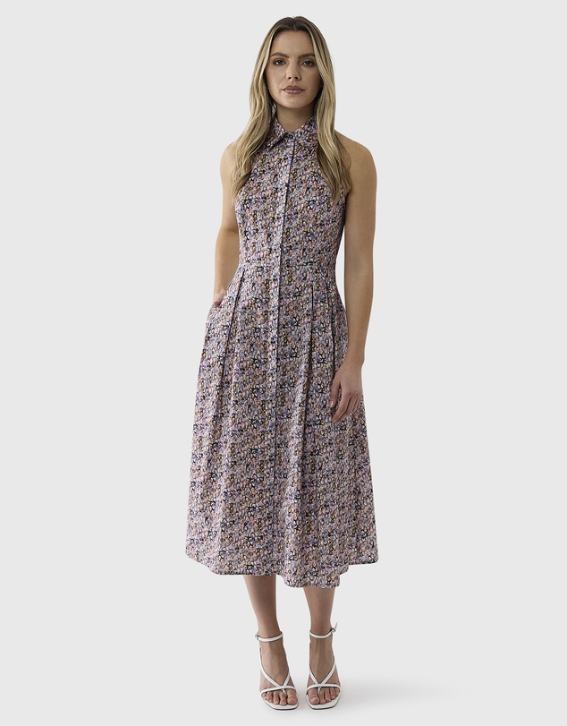 Farage - Liberty Halter Shirtdress