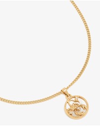 Lovisa - Waterproof Gold Plated Stainless Steel Circle Scorpio Zodiac Sign Necklace