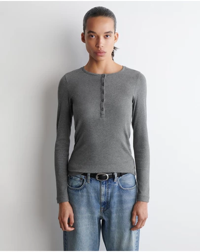 COS - Long-Sleeved Henley Top