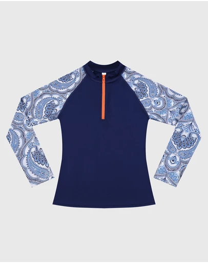 Aqua Blu Kids - Baroque Long Sleeve Rash Vest - Teens