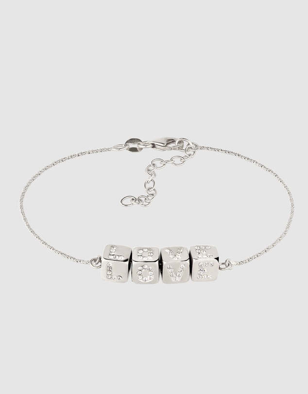 Elli Jewelry - Crystal LOVE Bracelet in 925 Silver