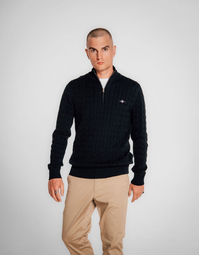 Gant - Cotton Cable Half-Zip Knit