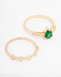 Lovisa - Gold Plated Elegant Pear Triple Stacking Ring