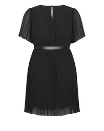 City Chic - Plus size Newberry Street Pleat Dress - black