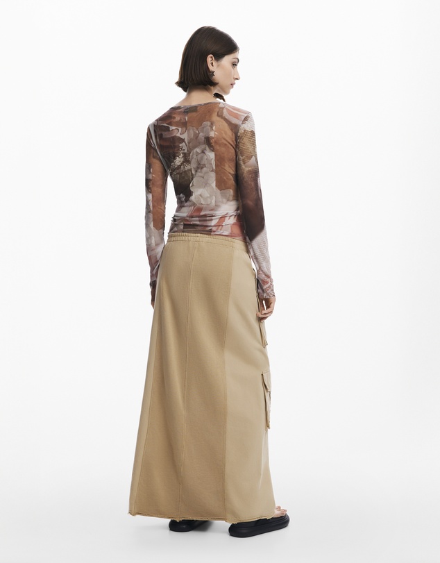 Desigual - Long cargo knit skirt