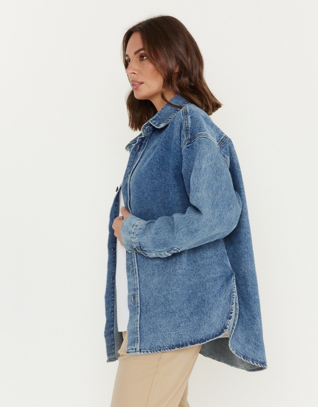 ALEXANDRA - Basen Shacket Blue Denim
