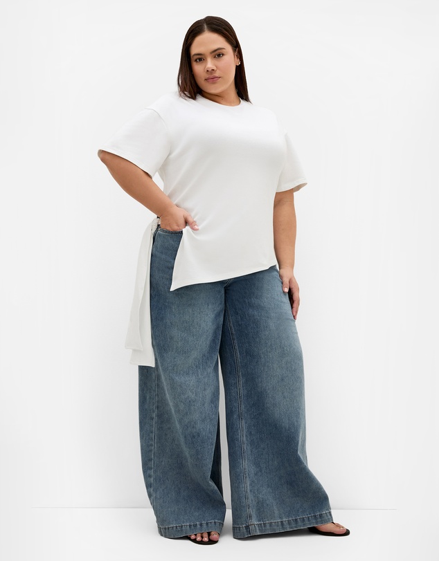 City Chic - Zanzibar Asymmetrical Side Tie Tee