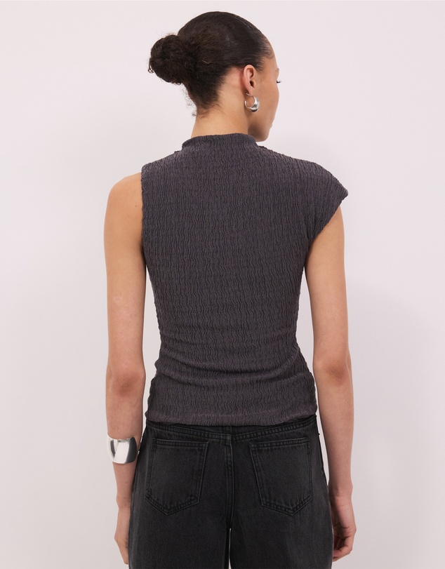 Calli - Grace High Neck Asymmetrical Top