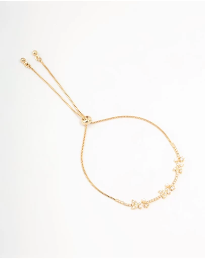 Lovisa - Gold Plated Pearl & Mini Butterfly Toggle Bracelet