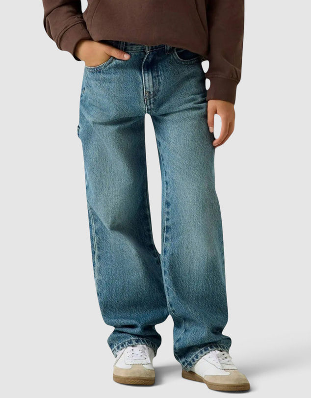 GUESS - Mid-Rise Relaxed Worker Rigid Denim Pants