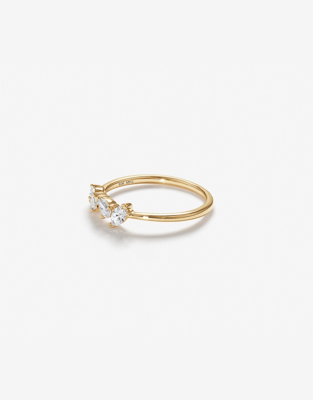 Michael Hill - 0.40 Carat TW Fancy Cut Laboratory-Grown Diamond Four Stone Ring in 10kt Yellow Gold