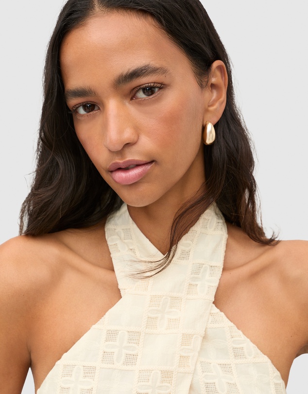 Seed Heritage - Tile Embroidery Halter Mini Dress