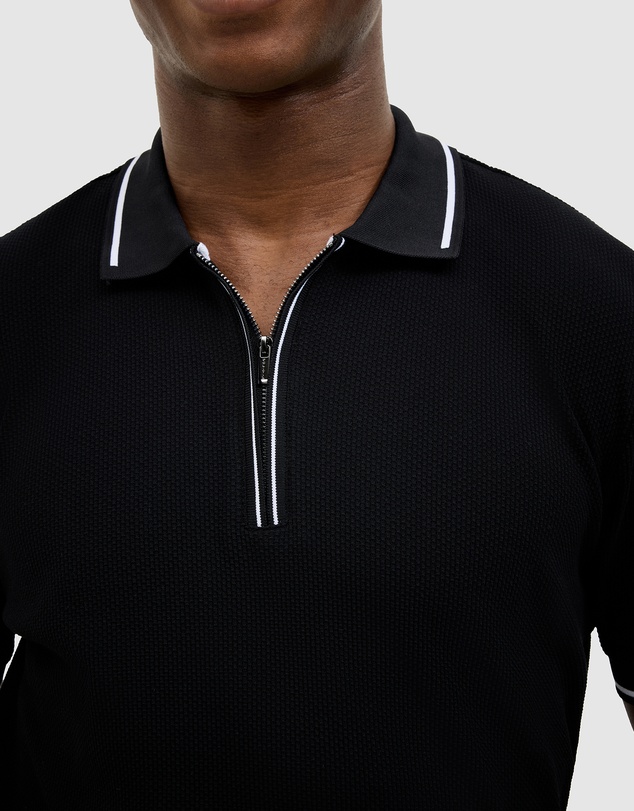 Politix - Morgan Textured Zip-up Polo